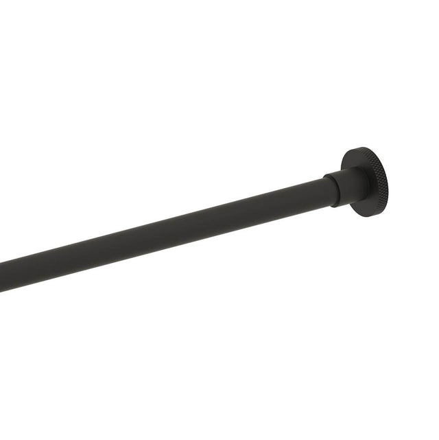Kartners - CIRCO KNURLED - Round Shower Rod-Matte Black - Matte Black