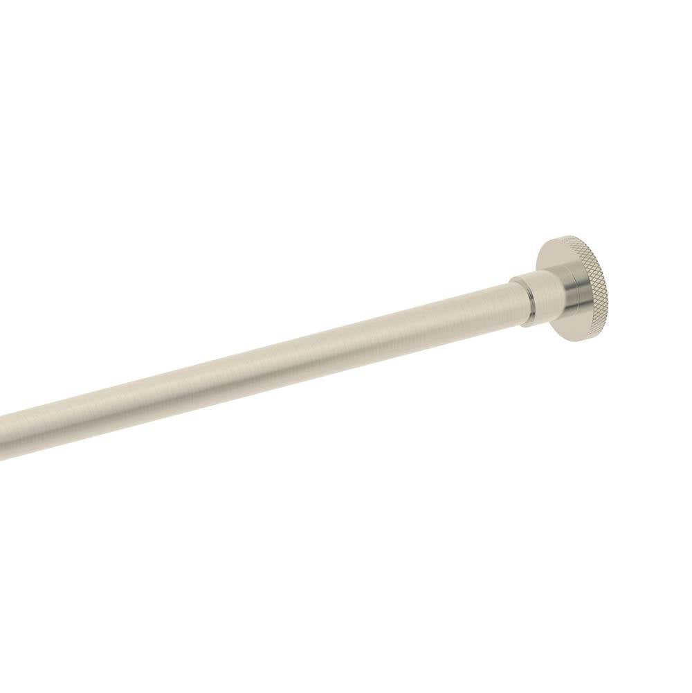 Kartners - CIRCO KNURLED - Round Shower Rod-Brushed Nickel - Brushed Nickel