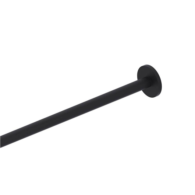 Kartners - Shower Rods - 6 Feet (72-inch) Straight Shower Rod with Round Ends-Matte Black - Matte Black