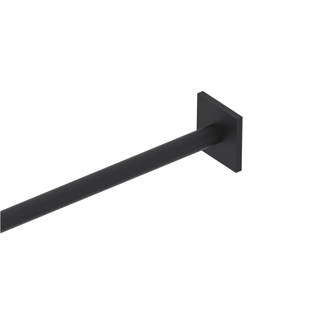 Kartners - Shower Rods - 5 Feet (60-inch) Straight Shower Rod with Square Ends-Matte Black - Matte Black