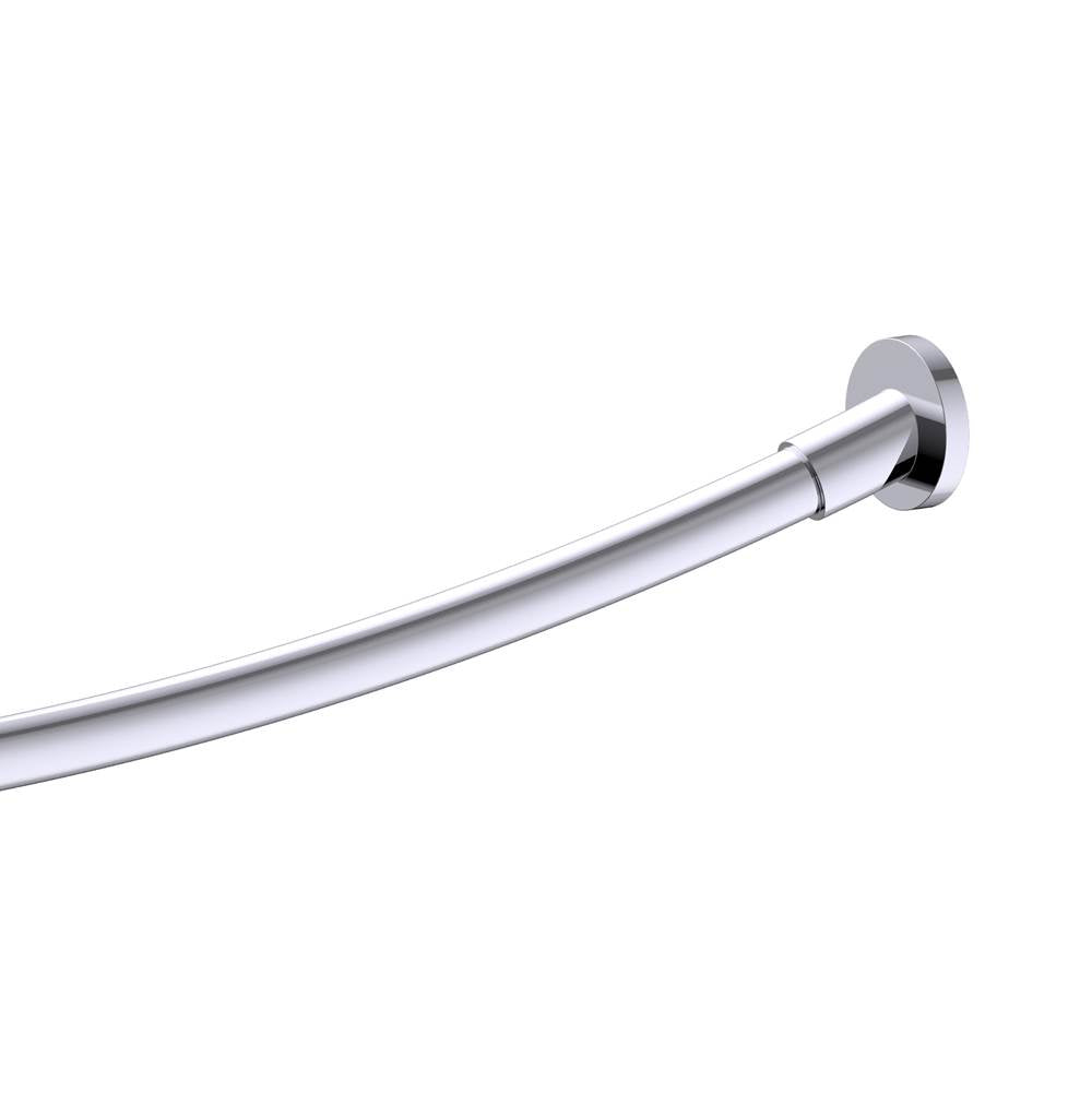 Kartners - OSLO - Kartners Round & Curved Shower Rod-Polished Chrome - Polished Chrome