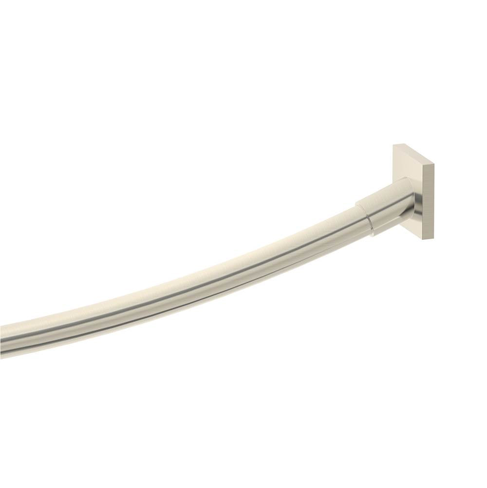 Kartners - MADRID - Kartners Square & Curved Shower Rod-Brushed Nickel - Brushed Nickel