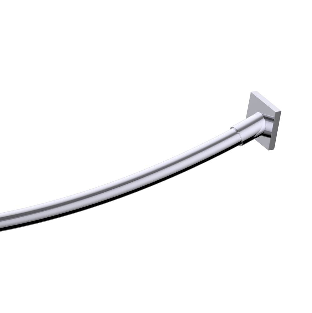 Kartners - MADRID - Kartners Square & Curved Shower Rod-Polished Chrome - Polished Chrome