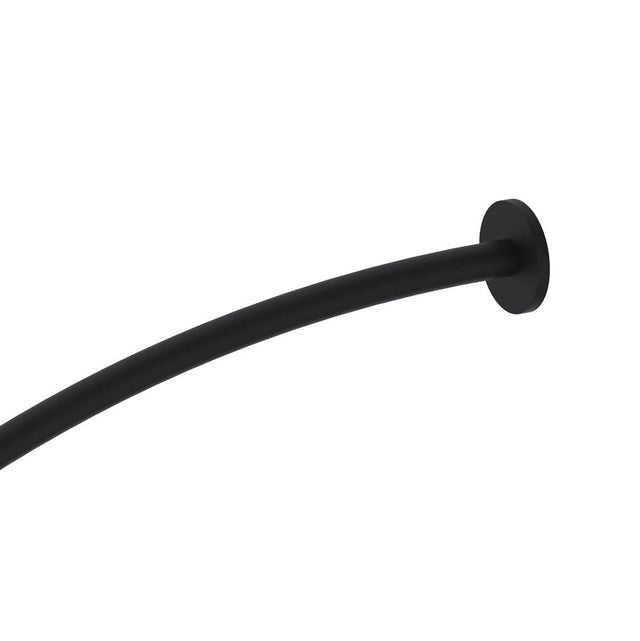 Kartners - Shower Rods - 5 Feet (60-inch) Curved Shower Rod with Round Ends-Matte Black - Matte Black