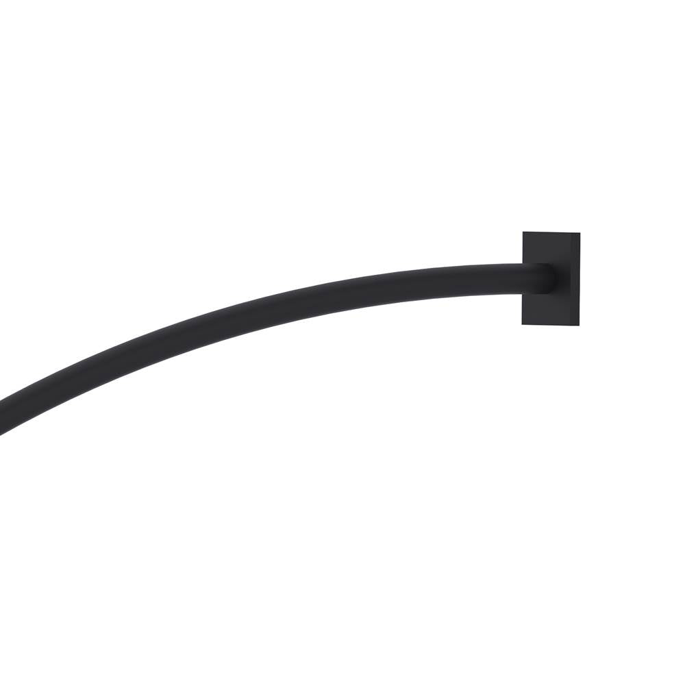 Kartners - Shower Rods - 5 Feet (60-inch) Curved Shower Rod with Square Ends-Matte Black - Matte Black