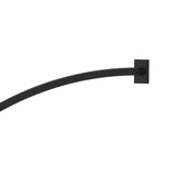 Kartners - Shower Rods - 5 Feet (60-inch) Curved Shower Rod with Square Ends-Matte Black - Matte Black
