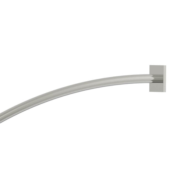 Kartners - Shower Rods - 6 Feet (72-inch) Curved Shower Rod with Square Ends- Satin Finish - Satin Finish