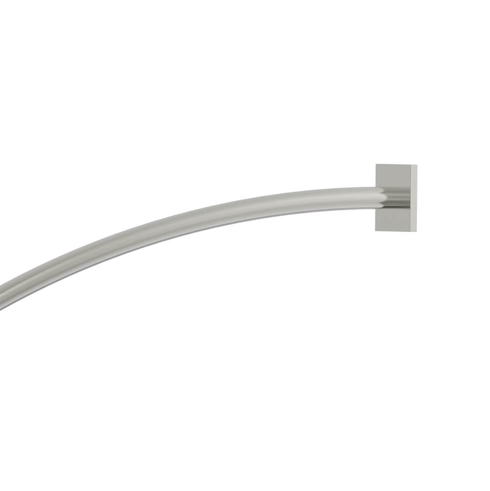 Kartners - Shower Rods - 5 Feet (60-inch) Curved Shower Rod with Square Ends- Satin Finish - Satin Finish