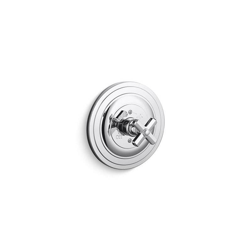 Kallista - Town Pressure Balance Trim, Cross Handle - Polished Chrome