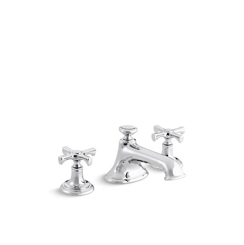 Kallista - Bellis Basin Set, Cross, Noble Spout - Polished Chrome