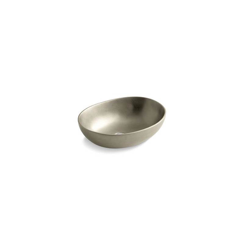 Kallista - Obidos Elliptical White Bronze Vessel - White Satin Bronze