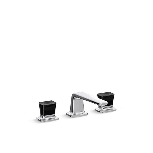 Kallista - Per Se Sink Faucet, Black Crystal Knob - Polished Chrome