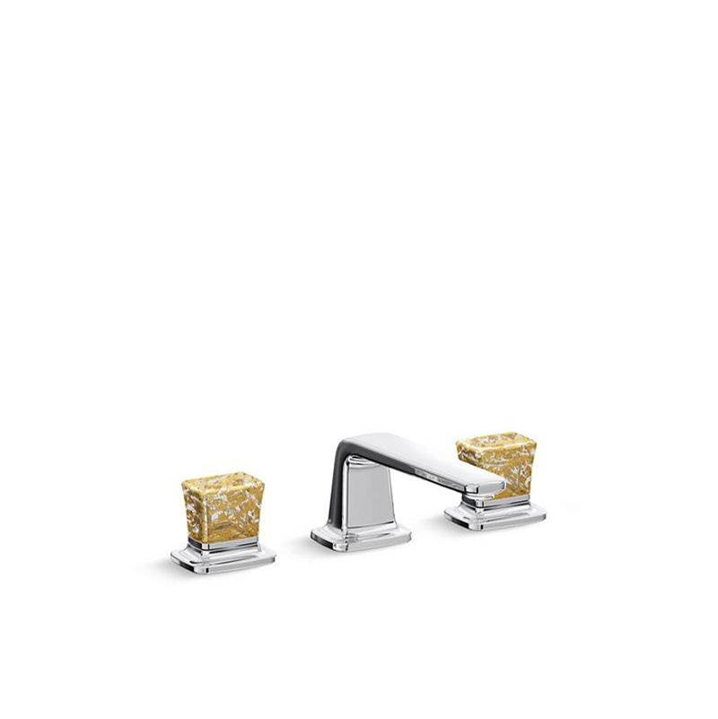 Kallista - Per Se Sink Faucet, Gold Flake Knob - Polished Chrome
