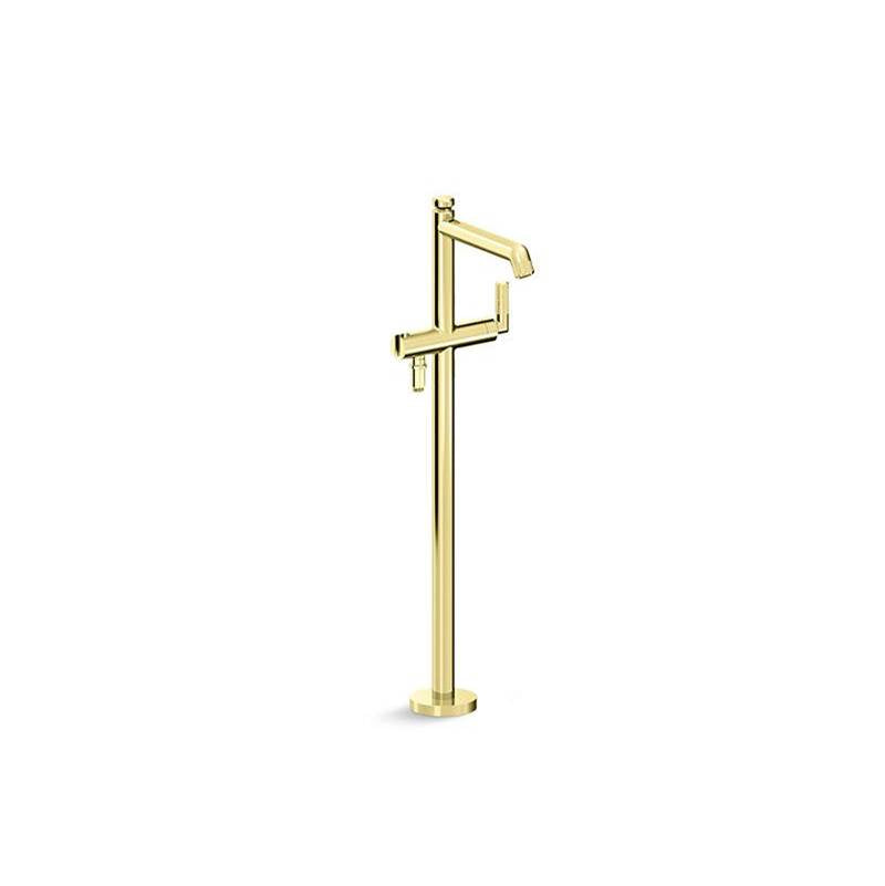 Kallista - Pinna PalettaE Floor-Mount Bath Filler - Unlacquered Brass