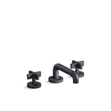 Kallista - OneE Basin Set, Low Spout, Cross Handle - Unlacquered Brass