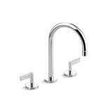 Kallista - OneE Basin Set, Gooseneck, Lever Handle - Unlacquered Brass