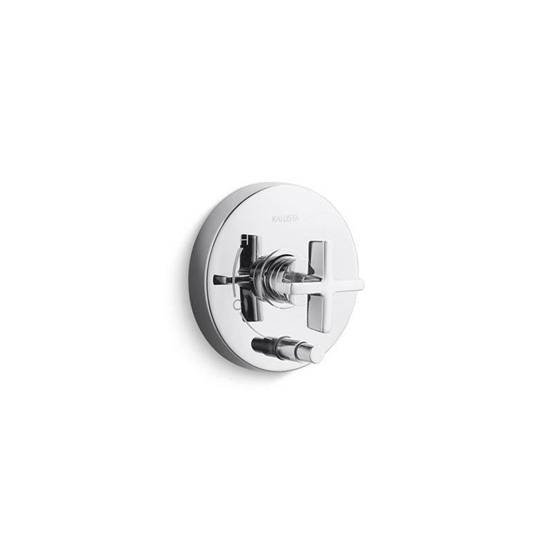 Kallista - OneE Pb Shower Trim W/Divrt, Cross Hdl - Gunmetal