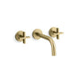 Kallista - OneE Wall Mnt Lav W/Cross & Short Spout - Brushed French Gold