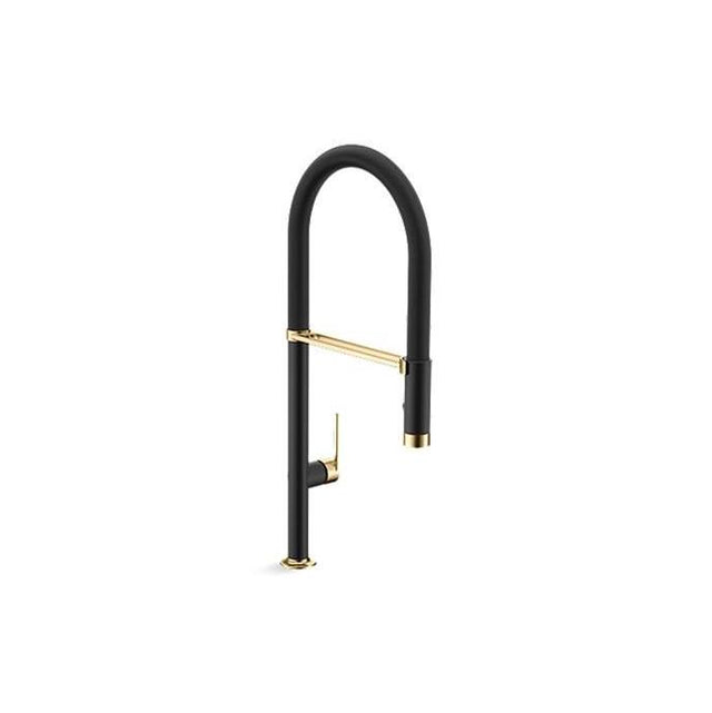 Kallista - Juxtapose Semi-Pro Faucet W/ Po Spray - Matte Black