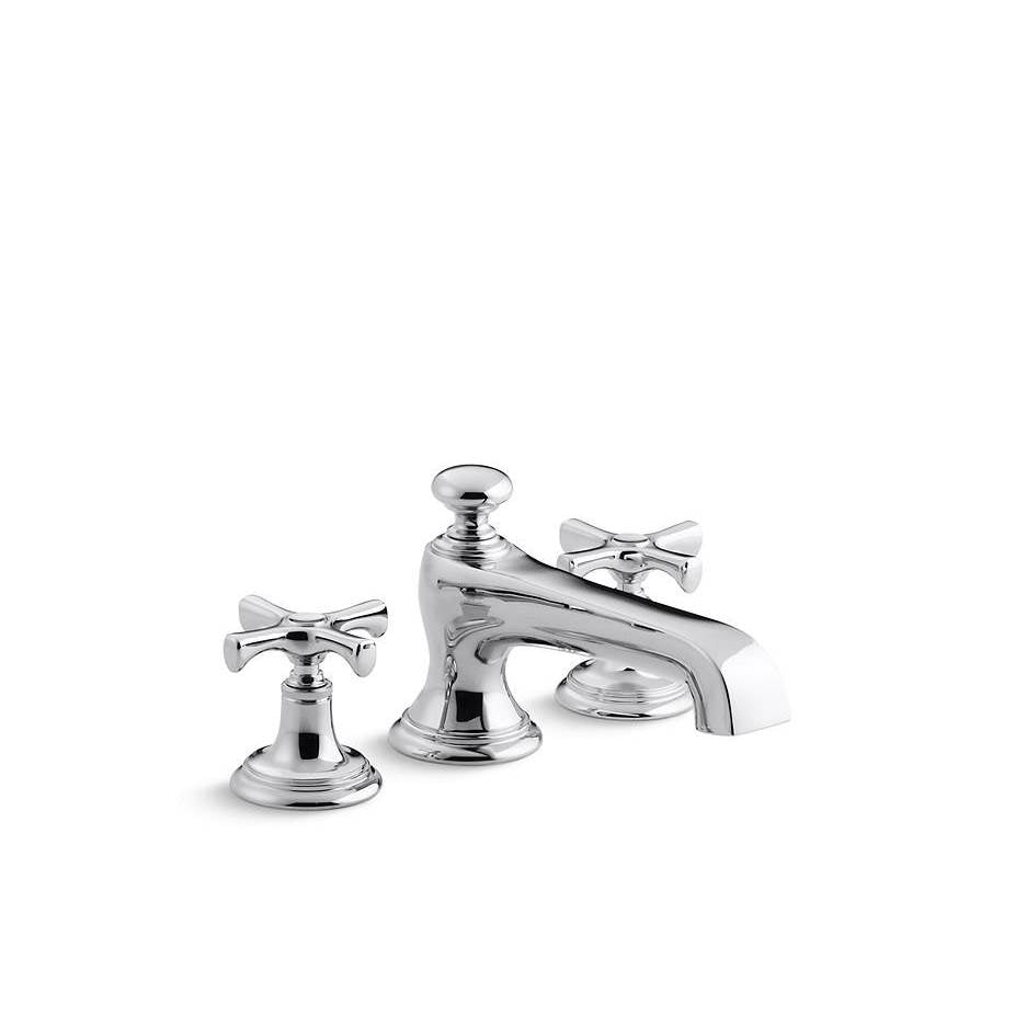 Kallista - Bellis Dm Bath Set, No-Div, Cross - Unlacquered Brass