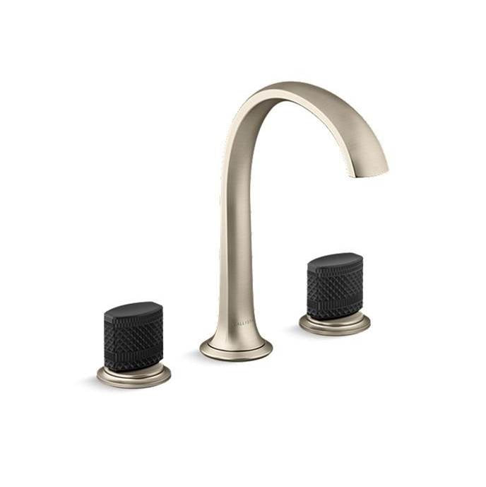 Kallista - Script Sink Faucet, Arch Spt, Blk Porc - Brushed Bronze