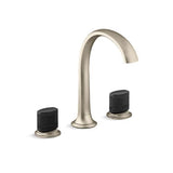 Kallista - Script Sink Faucet, Arch Spt, Blk Porc - Brushed Bronze