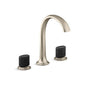 Kallista - Script Sink Faucet, Arch Spt, Blk Porc - Brushed Bronze