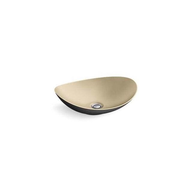 Kallista - MyamE Vessel, Matte Blk, Pol Trad Bronze - Polished Bronze