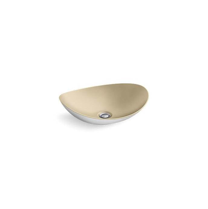 Kallista - MyamE Vessel, Matte White, Satin Bronze - Satin Bronze