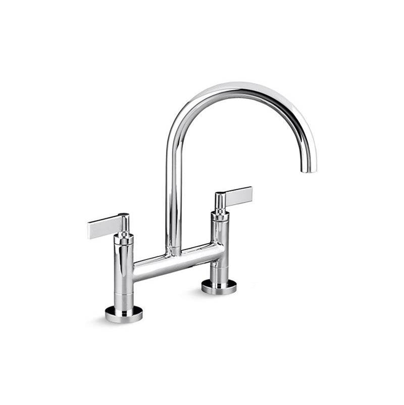 Kallista - OneE Kitchen Bridge Faucet, D-Mount, Lv - Unlacquered Brass