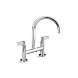 Kallista - OneE Kitchen Bridge Faucet, D-Mount, Lv - Unlacquered Brass