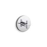 Kallista - OneE Thermo Trim, H&C, Cross Handle - Unlacquered Brass