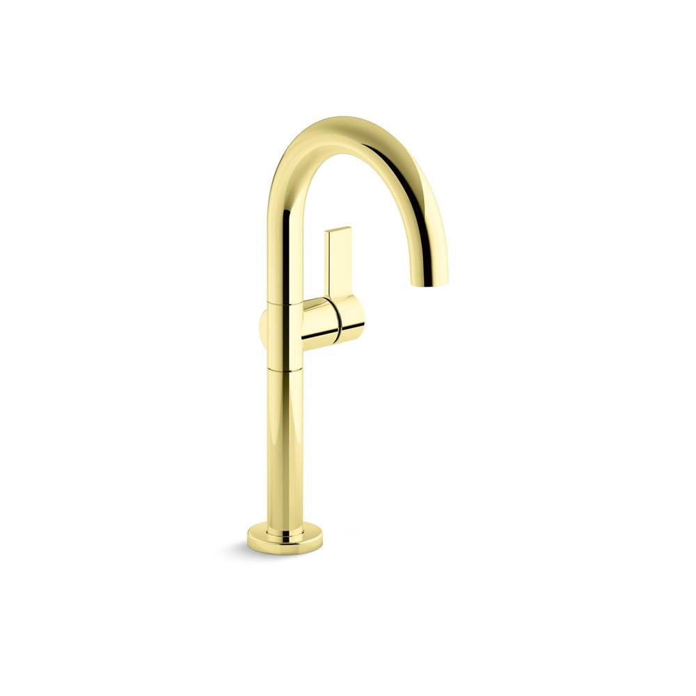 Kallista - OneE Sc, Sink Faucet, Tall Spout - Unlacquered Brass
