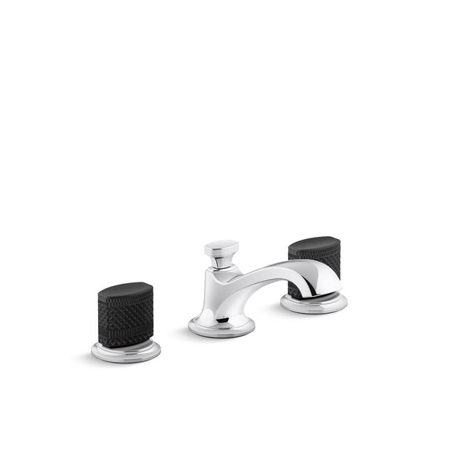 Kallista - Script Sink Faucet, Low Spt, Blk Porc - Polished Chrome