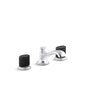 Kallista - Script Sink Faucet, Low Spt, Blk Porc - Polished Chrome