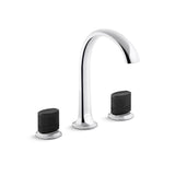 Kallista - Script Sink Faucet, Arch Spt, Blk Porc - Polished Chrome