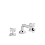 Kallista - OneE Basin Set, Low Spout, Cross Handle - Polished Chrome