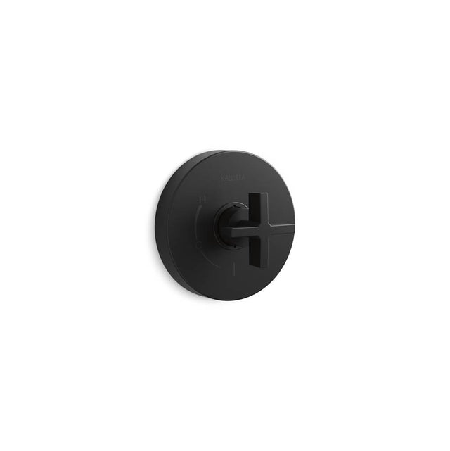 Kallista - OneE Pb Shower Trim W/O Divrt, Cross Hdl - Matte Black