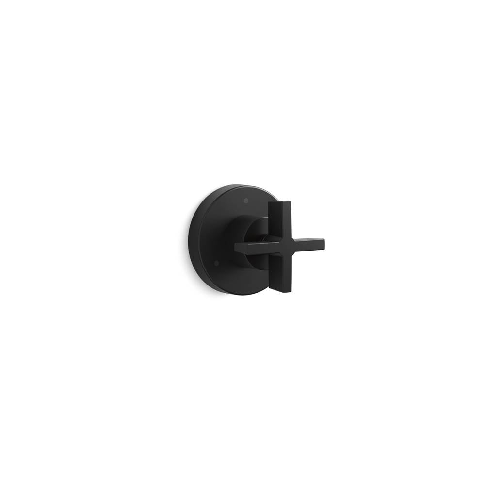 Kallista - OneE 3-Way Transfer Trim, Cross Handle - Matte Black