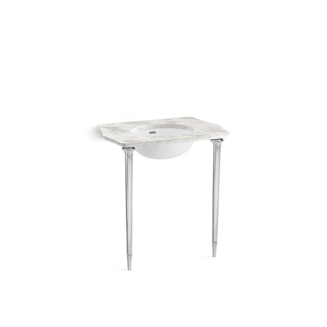 Kallista - Script Console Table Leg - Polished Chrome