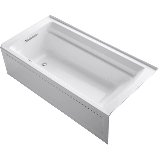 Kohler - Archer 72'' x 36'' alcove Heated BubbleMassageE air bath with Bask heated surface, left drain - White