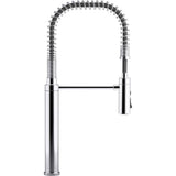 Purist Semi-professional kitchen sink faucet with three-function sprayhead