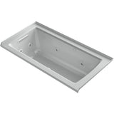 Kohler - Archer 60'' x 30'' alcove Heated BubbleMassageE air bath and whirlpool, left drain - Ice Grey