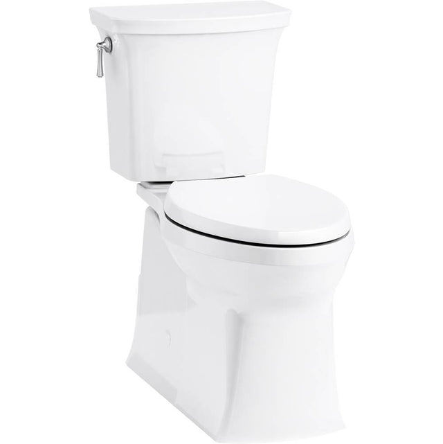 Kohler - Corbelle ContinuousClean XT two-piece elongated toilet with skirted trapway, 1.28 gpf - White
