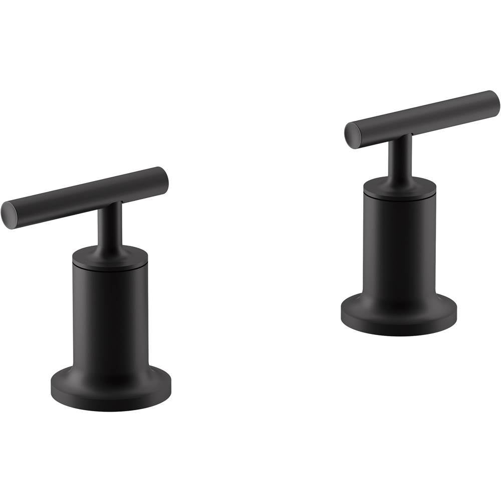 Kohler - Purist Deck- or wall-mount bath faucet handle trim with lever design - Matte Black
