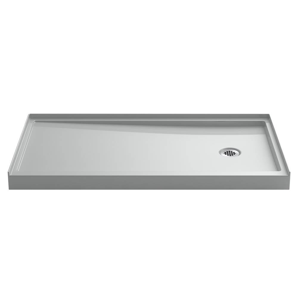 Kohler - Rely 60-in x 32-in Single-Threshold Shower Base with Right-hand Drain, Ice Grey