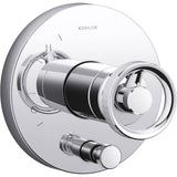 Kohler - Components Rite-Temp valve trim with Industrial handle and diverter - Polished Chrome