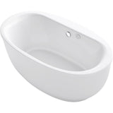 Kohler - Sunstruck 65-1/2'' x 35-1/2'' freestanding Heated BubbleMassageE air bath with Bask heated surface and fluted shroud - White
