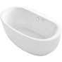 Kohler - Sunstruck 65-1/2'' x 35-1/2'' freestanding Heated BubbleMassageE air bath with Bask heated surface and fluted shroud - White