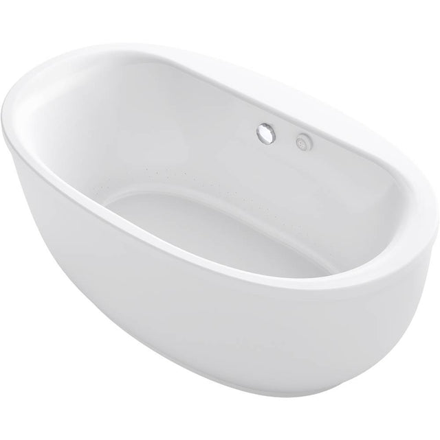 Kohler - Sunstruck 65-1/2'' x 35-1/2'' oval freestanding Heated BubbleMassageE air bath with fluted shroud - White